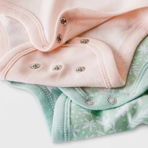 Cloud Island Baby Girls' 3pk Go & Grow Long Sleeve Bodysuit Multicolor 0-6M - Picture 3 of 6